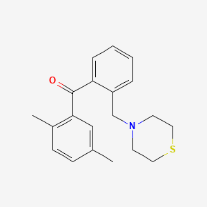 molecular formula C20H23NOS B1614184 2,5-二甲基-2'-硫代吗啉甲基二苯甲酮 CAS No. 898781-86-7