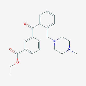 molecular formula C22H26N2O3 B1614186 3-[2-[(4-甲基哌嗪-1-基)甲基]苯甲酰]苯甲酸乙酯 CAS No. 898782-92-8