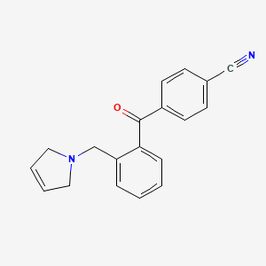 molecular formula C19H16N2O B1614188 4-(2-((2,5-二氢-1H-吡咯-1-基)甲基)苯甲酰)苯甲腈 CAS No. 898762-95-3