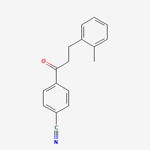 molecular formula C17H15NO B1614190 4'-Cyano-3-(2-methylphenyl)propiophenone CAS No. 898789-26-9