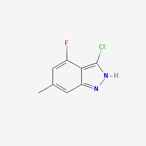 molecular formula C8H6ClFN2 B1614192 3-chloro-4-fluoro-6-methyl-2H-indazole CAS No. 885522-50-9