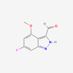 molecular formula C9H7IN2O2 B1614195 6-iodo-4-methoxy-2H-indazole-3-carbaldehyde CAS No. 885523-23-9