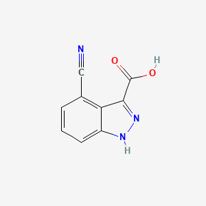 molecular formula C9H5N3O2 B1614196 4-cyano-1H-indazole-3-carboxylic acid CAS No. 1000341-33-2