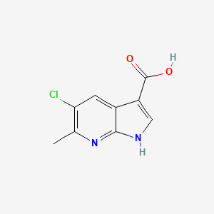 molecular formula C9H7ClN2O2 B1614198 5-Chloro-6-methyl-1H-pyrrolo[2,3-b]pyridine-3-carboxylic acid CAS No. 1000340-12-4