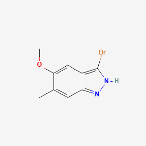 molecular formula C9H9BrN2O B1614199 3-bromo-5-methoxy-6-methyl-2H-indazole CAS No. 1000343-66-7
