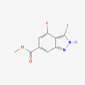 molecular formula C9H6FIN2O2 B1614204 Methyl 4-fluoro-3-iodo-1H-indazole-6-carboxylate CAS No. 885521-35-7