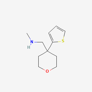 molecular formula C11H17NOS B1614221 Methyl({[4-(thiophen-2-yl)oxan-4-yl]methyl})amine CAS No. 916790-87-9