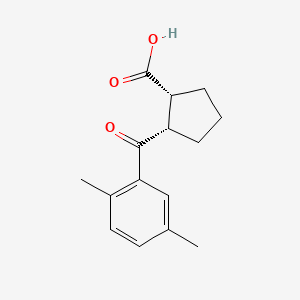 molecular formula C15H18O3 B1614223 顺式-2-(2,5-二甲基苯甲酰)环戊烷-1-羧酸 CAS No. 733740-19-7