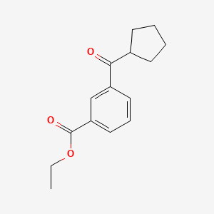 molecular formula C15H18O3 B1614237 3-羧乙氧基苯基环戊基酮 CAS No. 684271-12-3