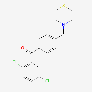 molecular formula C18H17Cl2NOS B1614240 2,5-Dichloro-4'-thiomorpholinomethyl benzophenone CAS No. 898783-14-7