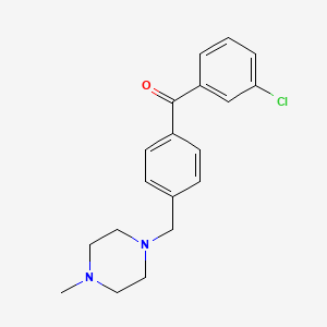 molecular formula C19H21ClN2O B1614242 3-Chloro-4'-(4-methylpiperazinomethyl) benzophenone CAS No. 898783-61-4
