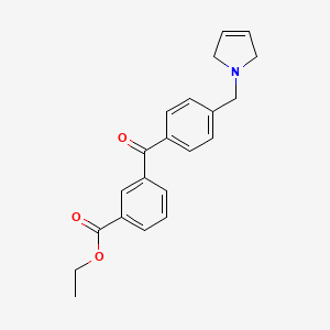 molecular formula C21H21NO3 B1614244 Ethyl 3-(4-((2,5-dihydro-1H-pyrrol-1-yl)methyl)benzoyl)benzoate CAS No. 898763-91-2