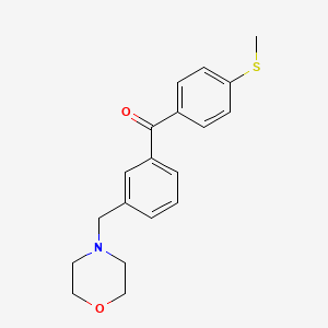 molecular formula C19H21NO2S B1614245 3-Morpholinomethyl-4'-thiomethylbenzophenone CAS No. 898765-32-7