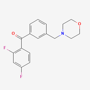 molecular formula C18H17F2NO2 B1614247 2,4-二氟-3'-吗啉甲基二苯甲酮 CAS No. 898792-28-4