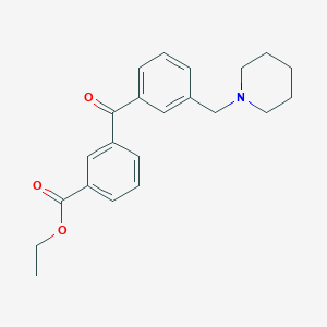 molecular formula C22H25NO3 B1614248 3-羧乙氧基-3'-哌啶甲基二苯甲酮 CAS No. 898792-78-4
