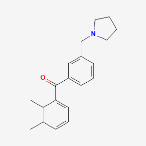 molecular formula C20H23NO B1614249 2,3-Dimethyl-3'-pyrrolidinomethyl benzophenone CAS No. 898770-34-8