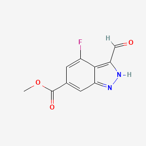 molecular formula C10H7FN2O3 B1614252 Methyl 4-fluoro-3-formyl-1H-indazole-6-carboxylate CAS No. 885521-50-6