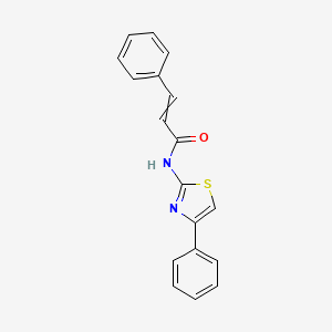 molecular formula C18H14N2OS B1614266 3-phenyl-N-(4-phenyl-1,3-thiazol-2-yl)prop-2-enamide CAS No. 74675-87-9