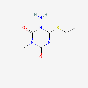 molecular formula C10H18N4O2S B1614275 1,3,5-Triazine-2,4(1H,3H)-dione, 1-amino-3-(2,2-dimethylpropyl)-6-(ethylthio)- CAS No. 78168-93-1