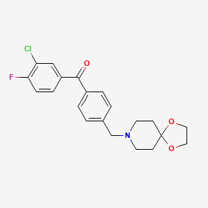 molecular formula C21H21ClFNO3 B1614293 3-Chloro-4'-[8-(1,4-dioxa-8-azaspiro[4.5]decyl)methyl]-4-fluorobenzophenone CAS No. 898758-04-8