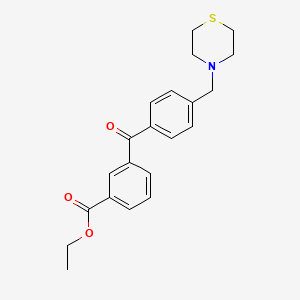 B1614294 3-Carboethoxy-4'-thiomorpholinomethyl benzophenone CAS No. 898782-51-9