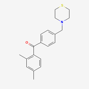 B1614295 2,4-Dimethyl-4'-thiomorpholinomethyl benzophenone CAS No. 898782-73-5