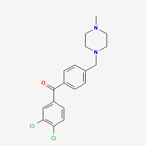 molecular formula C19H20Cl2N2O B1614297 3,4-二氯-4'-(4-甲基哌嗪甲基)二苯甲酮 CAS No. 898763-27-4