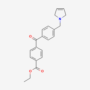 molecular formula C21H21NO3 B1614298 Ethyl 4-(4-((2,5-dihydro-1H-pyrrol-1-yl)methyl)benzoyl)benzoate CAS No. 898763-93-4