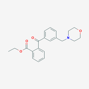 molecular formula C21H23NO4 B1614299 2-羧乙氧基-3'-吗啉甲基苯甲酮 CAS No. 898765-20-3