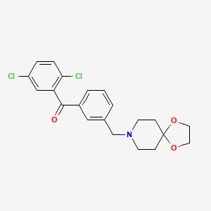 molecular formula C21H21Cl2NO3 B1614307 2,5-Dichloro-3'-[1,4-dioxa-8-azaspiro[4.5]decan-8-ylmethyl]benzophenone CAS No. 898762-25-9