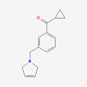 molecular formula C15H17NO B1614313 Cyclopropyl 3-(3-pyrrolinomethyl)phenyl ketone CAS No. 898749-66-1