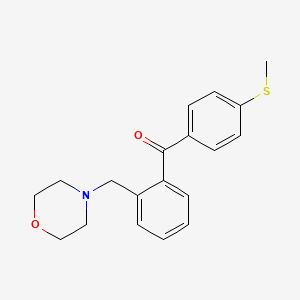 molecular formula C19H21NO2S B1614314 2-吗啉甲基-4'-硫代甲基苯甲酮 CAS No. 898750-26-0