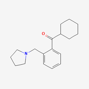 molecular formula C18H25NO B1614319 Cyclohexyl 2-(pyrrolidinomethyl)phenyl ketone CAS No. 898775-24-1