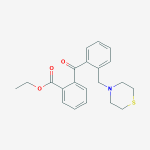 B1614324 2-Carboethoxy-2'-thiomorpholinomethyl benzophenone CAS No. 898781-60-7