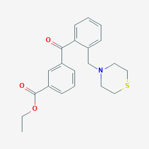 B1614326 3'-Carboethoxy-2-thiomorpholinomethyl benzophenone CAS No. 898781-62-9
