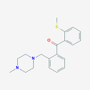 molecular formula C20H24N2OS B1614329 2-(4-Methylpiperazinomethyl)-2'-thiomethylbenzophenone CAS No. 898782-97-3