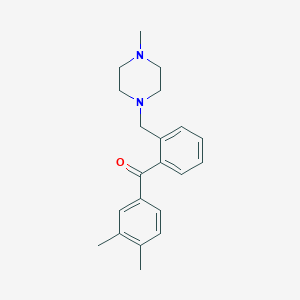 molecular formula C21H26N2O B1614330 3,4-Dimethyl-2'-(4-methylpiperazinomethyl) benzophenone CAS No. 898783-21-6