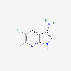 molecular formula C8H8ClN3 B1614349 5-Chloro-6-methyl-1H-pyrrolo[2,3-b]pyridin-3-amine CAS No. 1000340-14-6