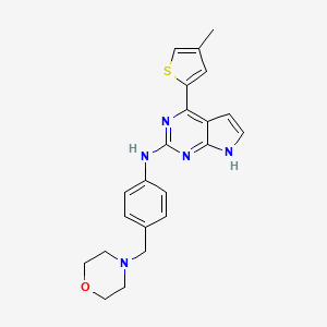 molecular formula C22H23N5OS B1614368 4-(4-Methylthiophen-2-yl)-N-(4-(morpholinomethyl)phenyl)-7H-pyrrolo[2,3-d]pyrimidin-2-amine CAS No. 1142946-01-7