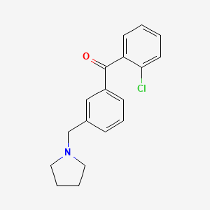 molecular formula C18H18ClNO B1614388 2-Chloro-3'-pyrrolidinomethyl benzophenone CAS No. 898770-58-6