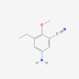 molecular formula C10H12N2O B1614396 5-Amino-3-ethyl-2-methoxybenzonitrile CAS No. 1003708-34-6