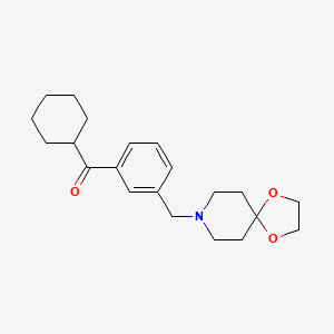 B1614412 Cyclohexyl 3-[1,4-dioxa-8-azaspiro[4.5]decan-8-ylmethyl]phenyl ketone CAS No. 898762-55-5