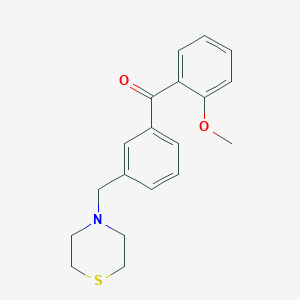molecular formula C19H21NO2S B1614414 2-甲氧基-3'-硫代吗啉甲基二苯甲酮 CAS No. 898762-78-2