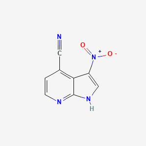 molecular formula C8H4N4O2 B1614430 3-nitro-1H-pyrrolo[2,3-b]pyridine-4-carbonitrile CAS No. 1000340-52-2