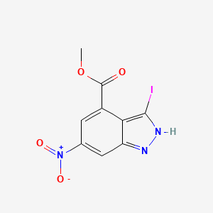 molecular formula C9H6IN3O4 B1614431 Methyl 3-iodo-6-nitro-1H-indazole-4-carboxylate CAS No. 885519-09-5