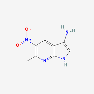 molecular formula C8H8N4O2 B1614435 6-methyl-5-nitro-1H-pyrrolo[2,3-b]pyridin-3-amine CAS No. 1000340-22-6
