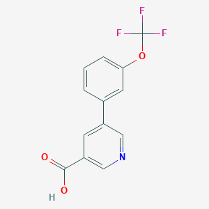 molecular formula C13H8F3NO3 B1614436 5-[3-(Trifluoromethoxy)phenyl]nicotinic Acid CAS No. 924854-23-9