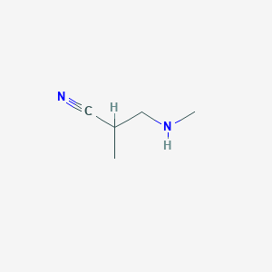 molecular formula C5H10N2 B1614491 2-Methyl-3-(methylamino)propanenitrile CAS No. 50840-30-7