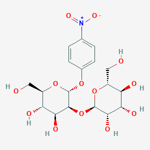 molecular formula C18H25NO13 B016145 （2R,3S,4S,5S,6R）-2-[(2R,3S,4S,5S,6R)-4,5-二羟基-6-(羟甲基)-2-(4-硝基苯氧基)氧杂环-3-基]氧基-6-(羟甲基)氧杂环-3,4,5-三醇 CAS No. 68462-57-7