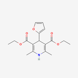 molecular formula C17H21NO5 B1614520 3,5-Pyridinedicarboxylic acid, 1,4-dihydro-4-(2-furyl)-2,6-dimethyl-, diethyl ester CAS No. 23118-56-1